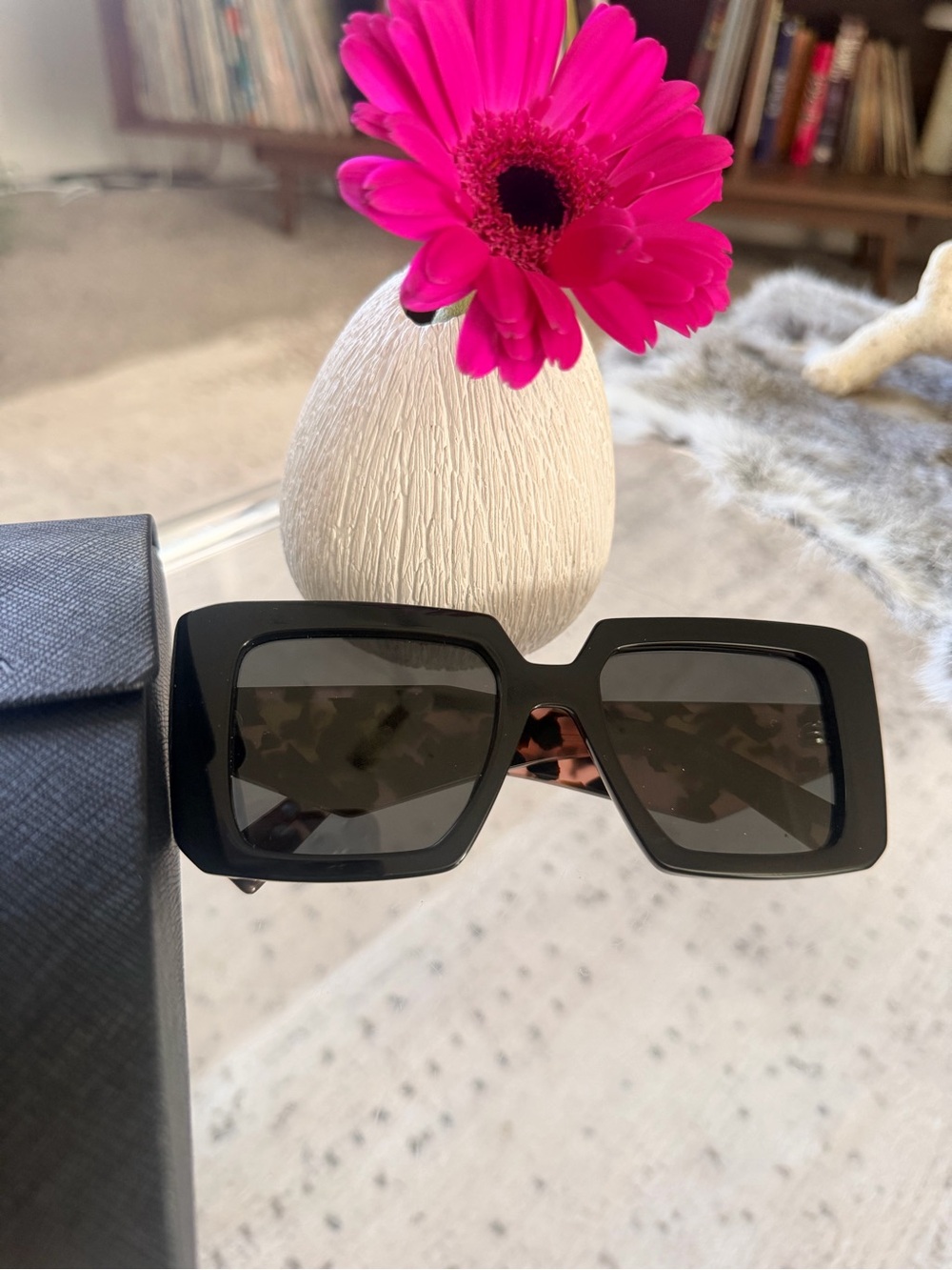 Prada Black Oversized Square Women's Sunglasses